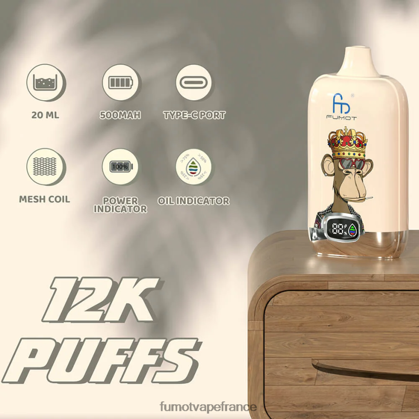 Fumot Digital Box 12000 Pod de vape jetable de 20 ml - (1 pièce) glace luxuriante - Fumot vape sale 00BH4J136