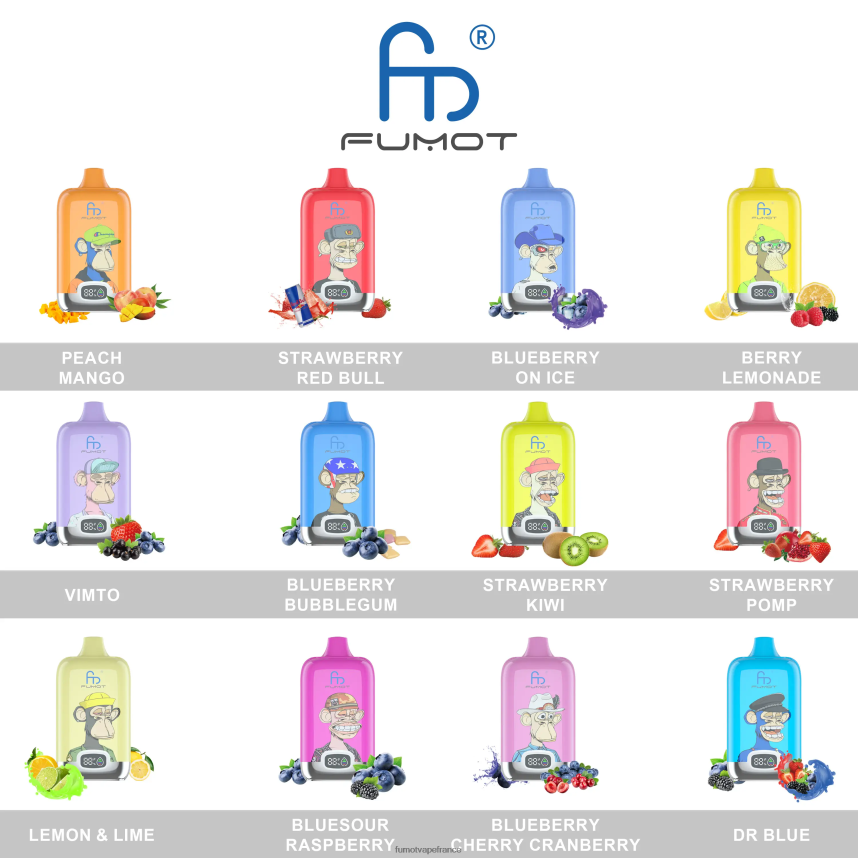 Fumot Digital Box 12000 Pod de vape jetable de 20 ml - (1 pièce) glace luxuriante - Fumot vape sale 00BH4J136