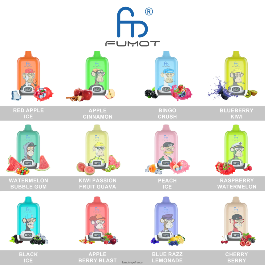 Fumot Digital Box 12000 Pod de vape jetable de 20 ml - (1 pièce) glace luxuriante - Fumot vape sale 00BH4J136