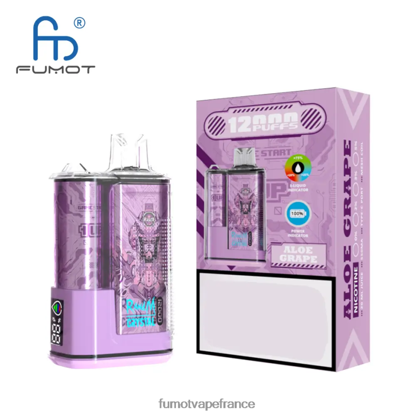 Fumot Crystal Boîte de vape jetable de 20 ml 12000 (1 pièce) pastèque framboise - Fumot vape France 00BH4J277