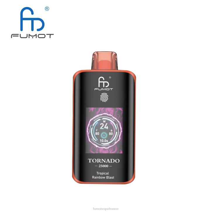 Fumot Vape Avis - Fumot Tornado 25000 vapes jetables explosion d'arc-en-ciel tropical NT2613