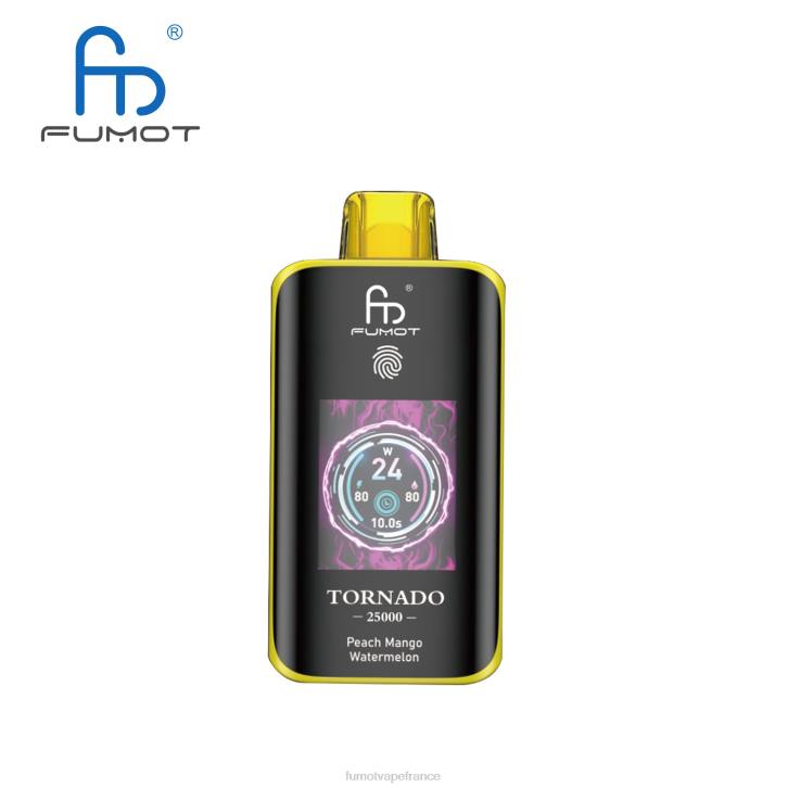 Fumot Vape France - Fumot Tornado 25000 vapes jetables pêche, mangue, pastèque NT269
