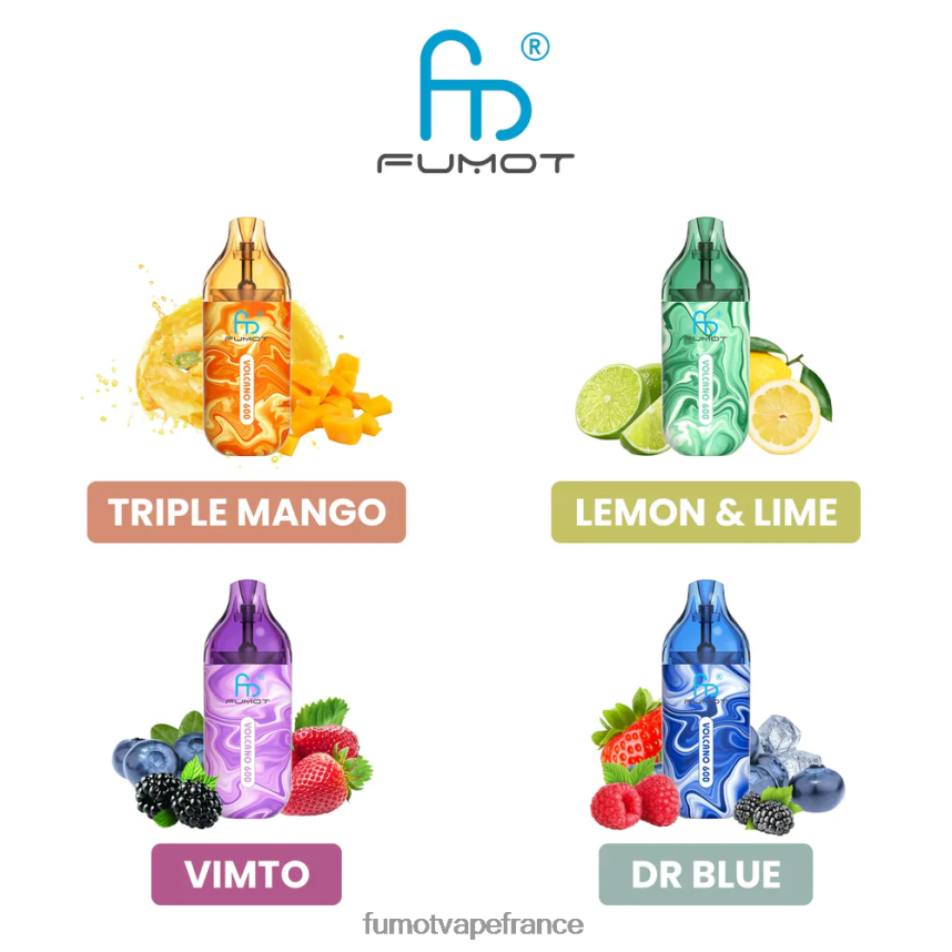 Fumot Volcano Vape jetable conforme 600 tpd - 2 ml (ensemble de 3 pièces) glace à la pastèque - Fumot vape 00BH4J291