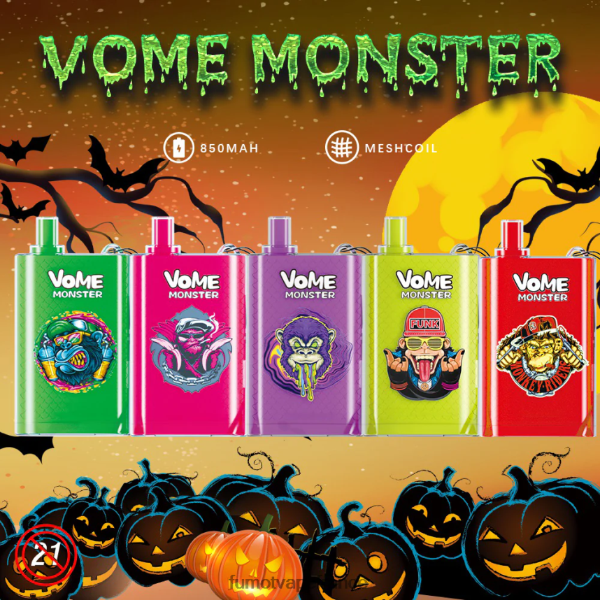 Fumot Vome Monster 10000 appareils à dosettes jetables - 20 ml (1 pièce) bonbons arc-en-ciel - Fumot vape prix 00BH4J435