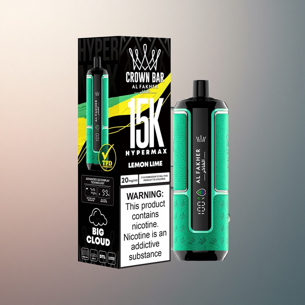 Al Fakher Crown Bar 15K Hypermax Citron Vert 22ml 600mAh 6mg Nicotine