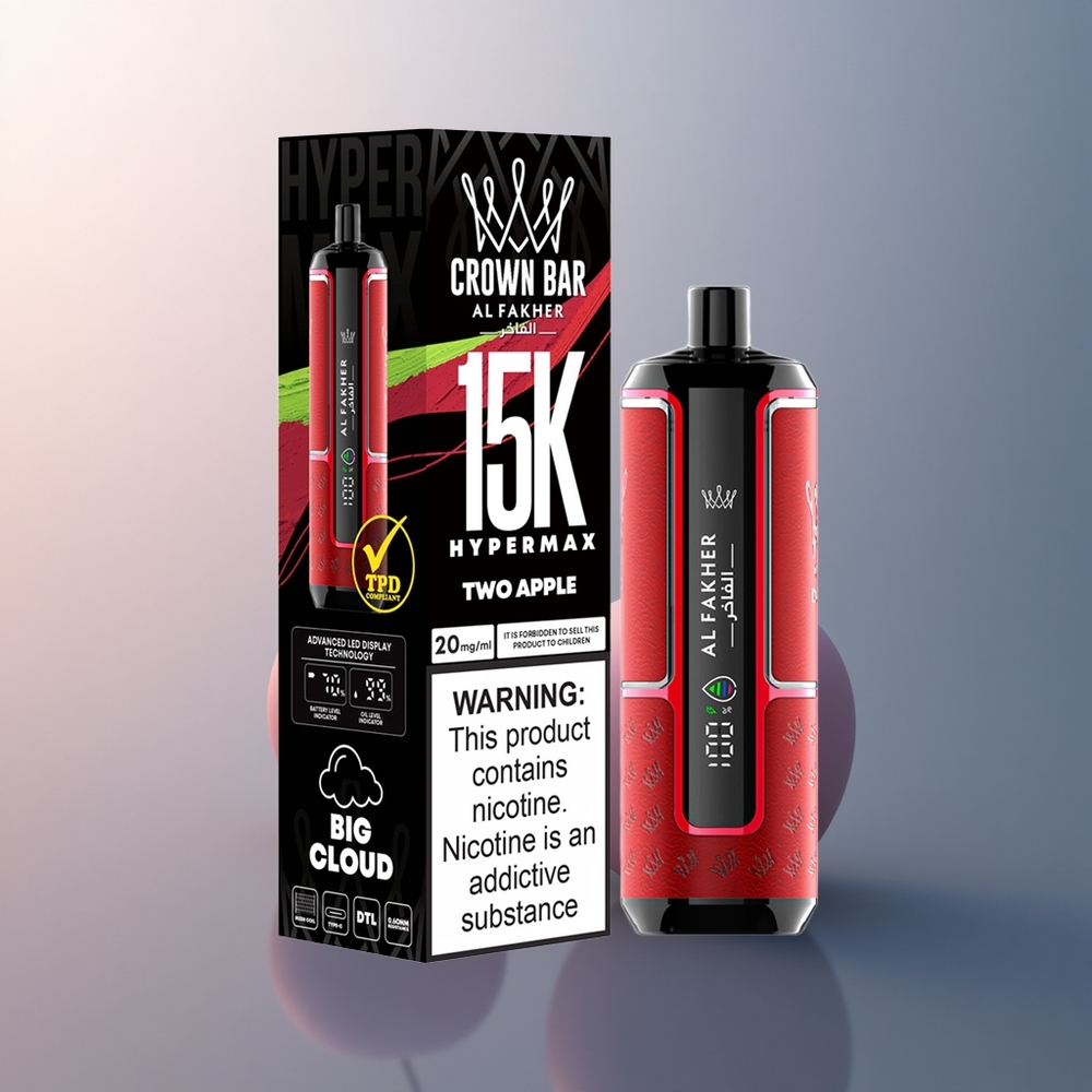Al Fakher Crown Bar 15K Hypermax Deux Pommes 22ml 600mAh 6mg Nicotine