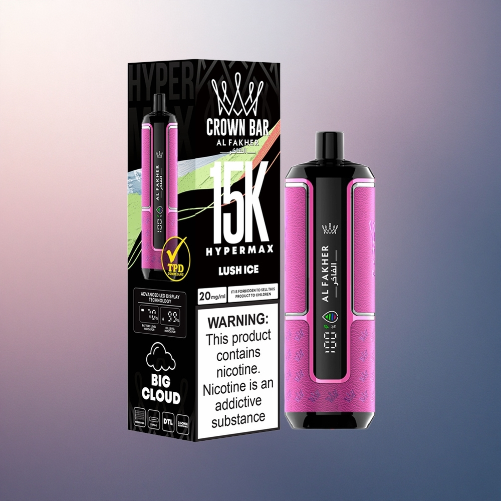 Al Fakher Crown Bar 15K Hypermax Glace Fraîcheur Électrique 600mAh