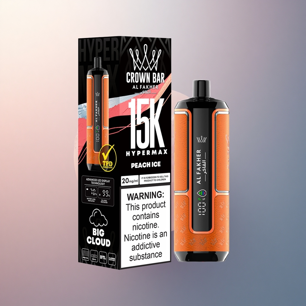 Al Fakher Crown Bar 15K Hypermax Glace de Pêche 600mAh 22ml