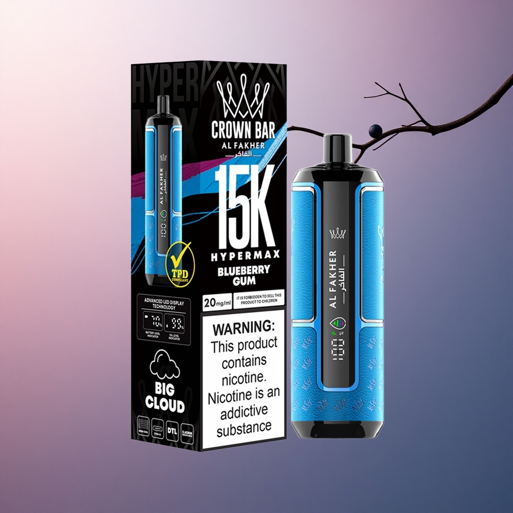 Al Fakher Crown Bar 15K Hypermax Gomme Myrtille 22ml 600mAh 6mg Nicotine