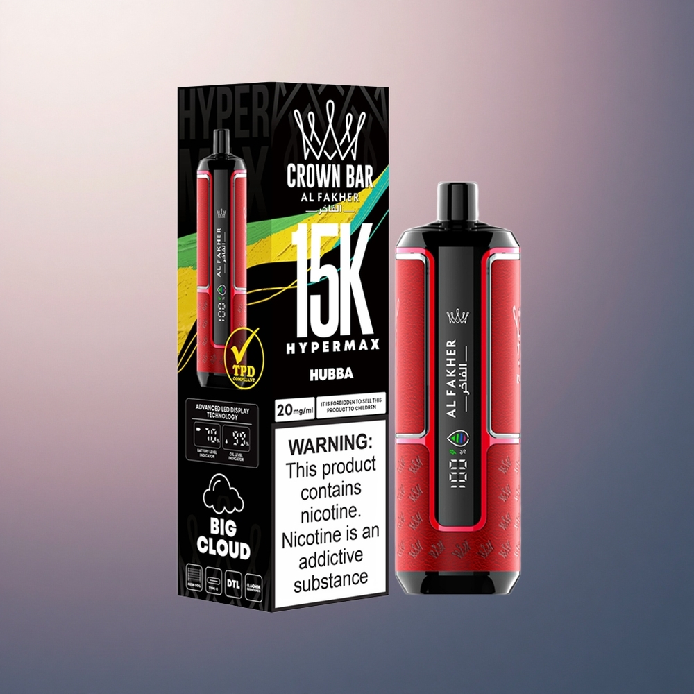 Al Fakher Crown Bar 15K Hypermax Hubba Électronique 600mAh Nicotine 6mg/ml
