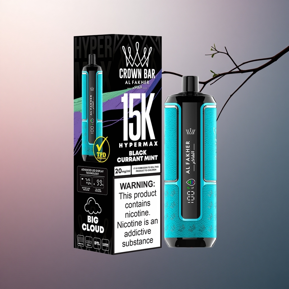 Al Fakher Crown Bar 15K Hypermax Menthe Cassis 600mAh 22ml