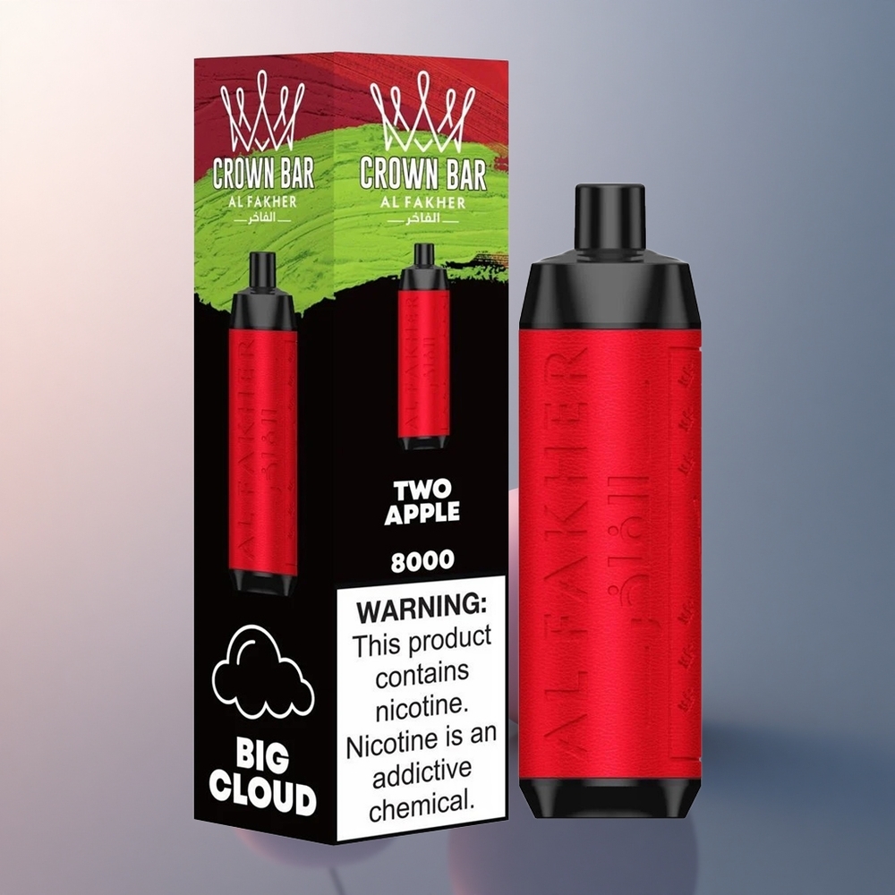 Al Fakher Crown Bar 8000 Crystal Deux Pommes 600mAh 18ml Nicotine