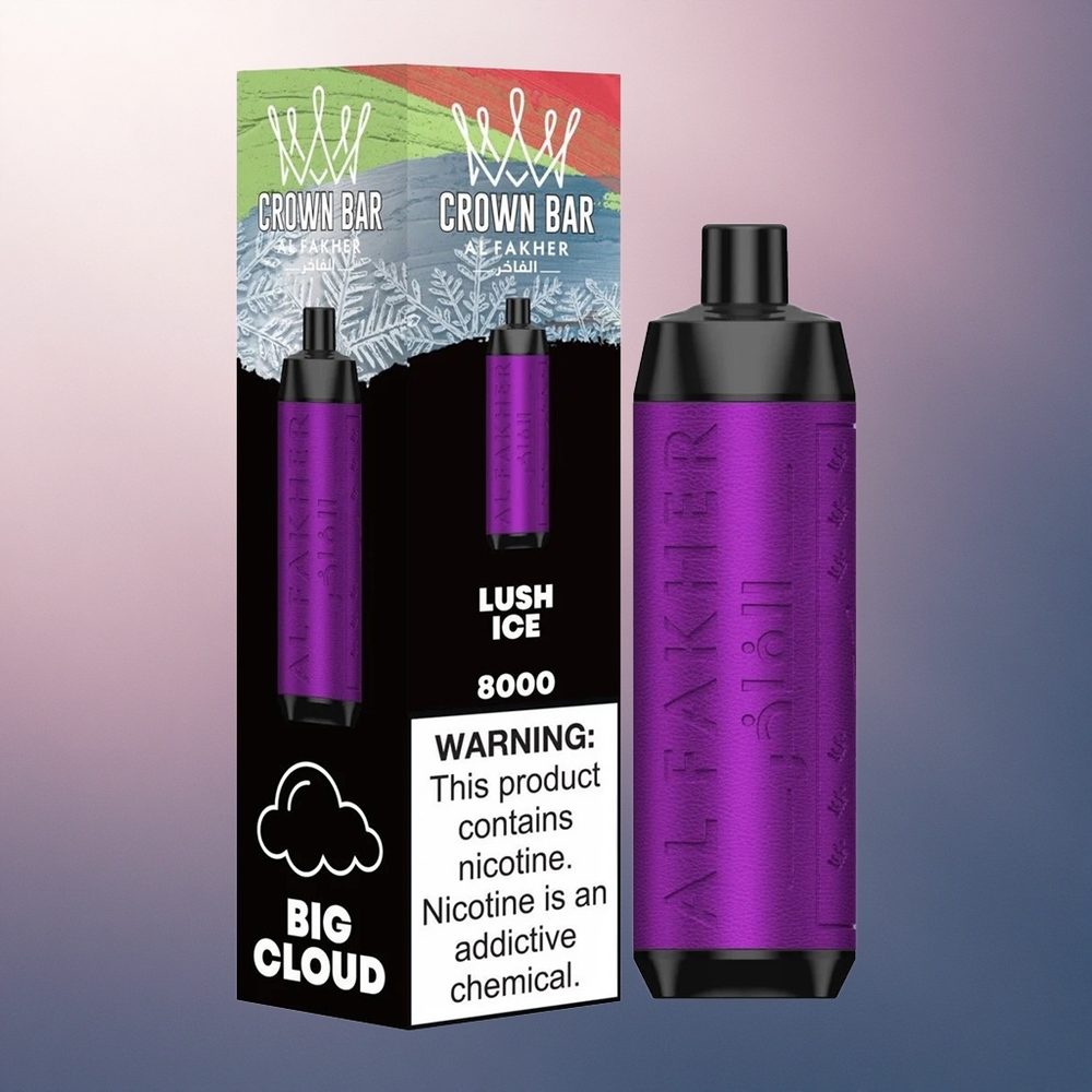 Al Fakher Crown Bar 8000 Crystal Glace Luxueuse 600mAh 18ml Nicotine 5mg