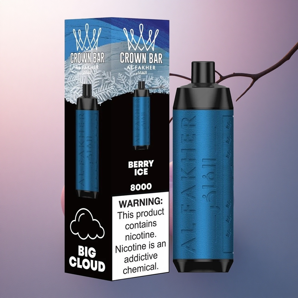 Al Fakher Crown Bar 8000 Crystal Glace de Baies 600mAh 5mg Nicotine