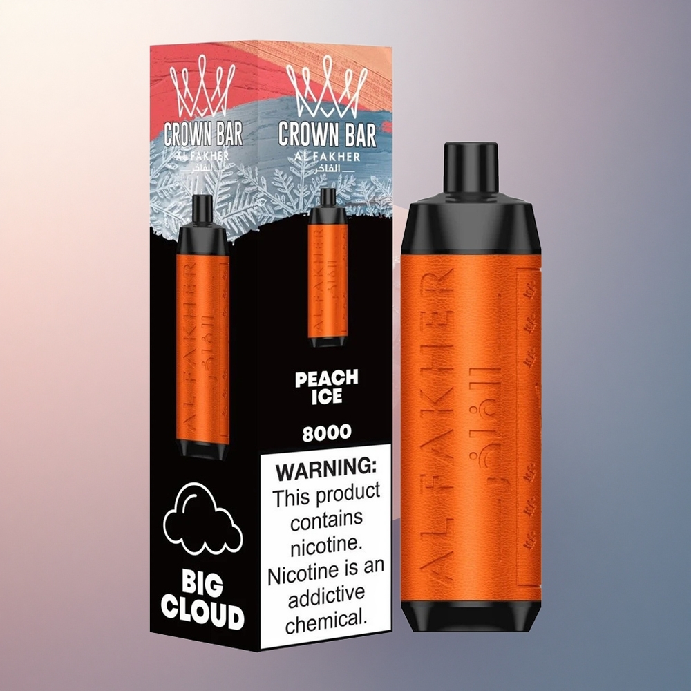 Al Fakher Crown Bar 8000 Crystal Glace de Pêche à la Batterie 600mAh et Nicotine 5mg