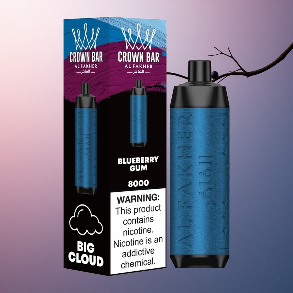 Al Fakher Crown Bar 8000 Crystal Gomme Myrtille 600mAh 18ml Nicotine 5mg