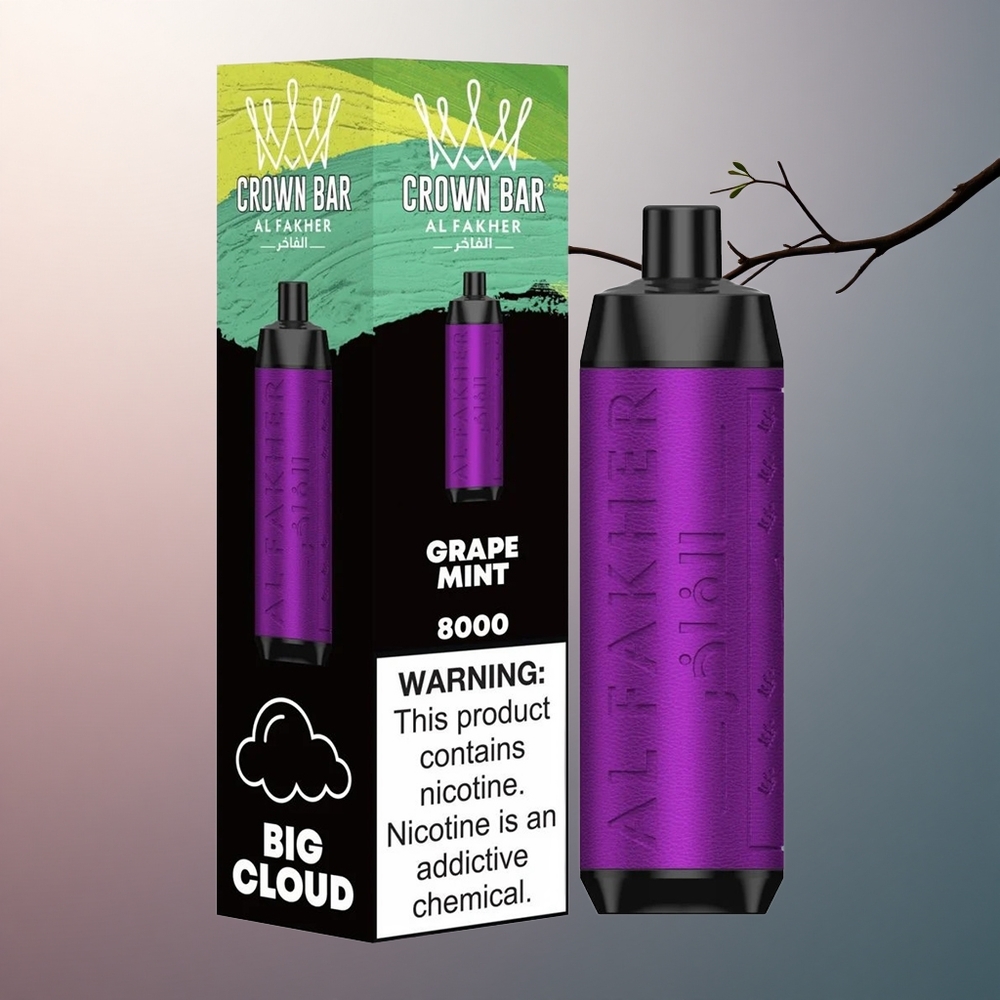 Al Fakher Crown Bar 8000 Crystal Menthe Raisin à la Batterie 600mAh et Nicotine 5mg