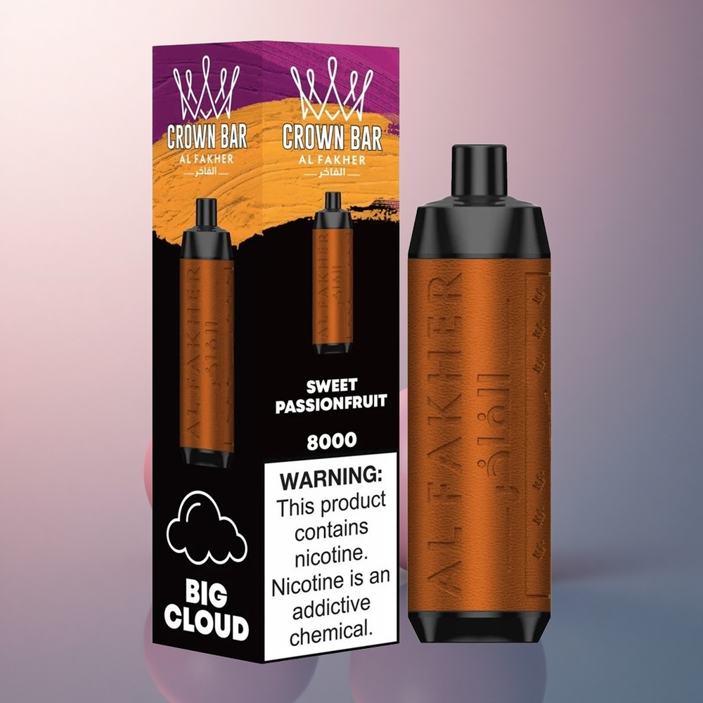 Al Fakher Crown Bar 8000 Crystal Passionfruit Douce 5mg Nicotine 600mAh