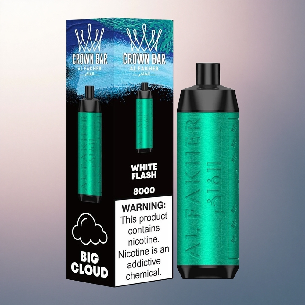 Al Fakher Crown Bar 8000 Crystal Éclair Blanc 600mAh 18ml Nicotine 5mg