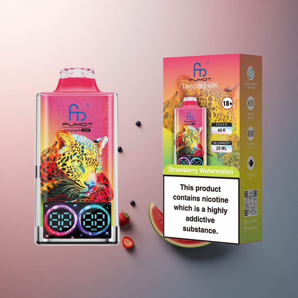 Fumot Leopard 40K Puffs Fraise Pastèque 5% Nicotine 700mAh Dual Mesh