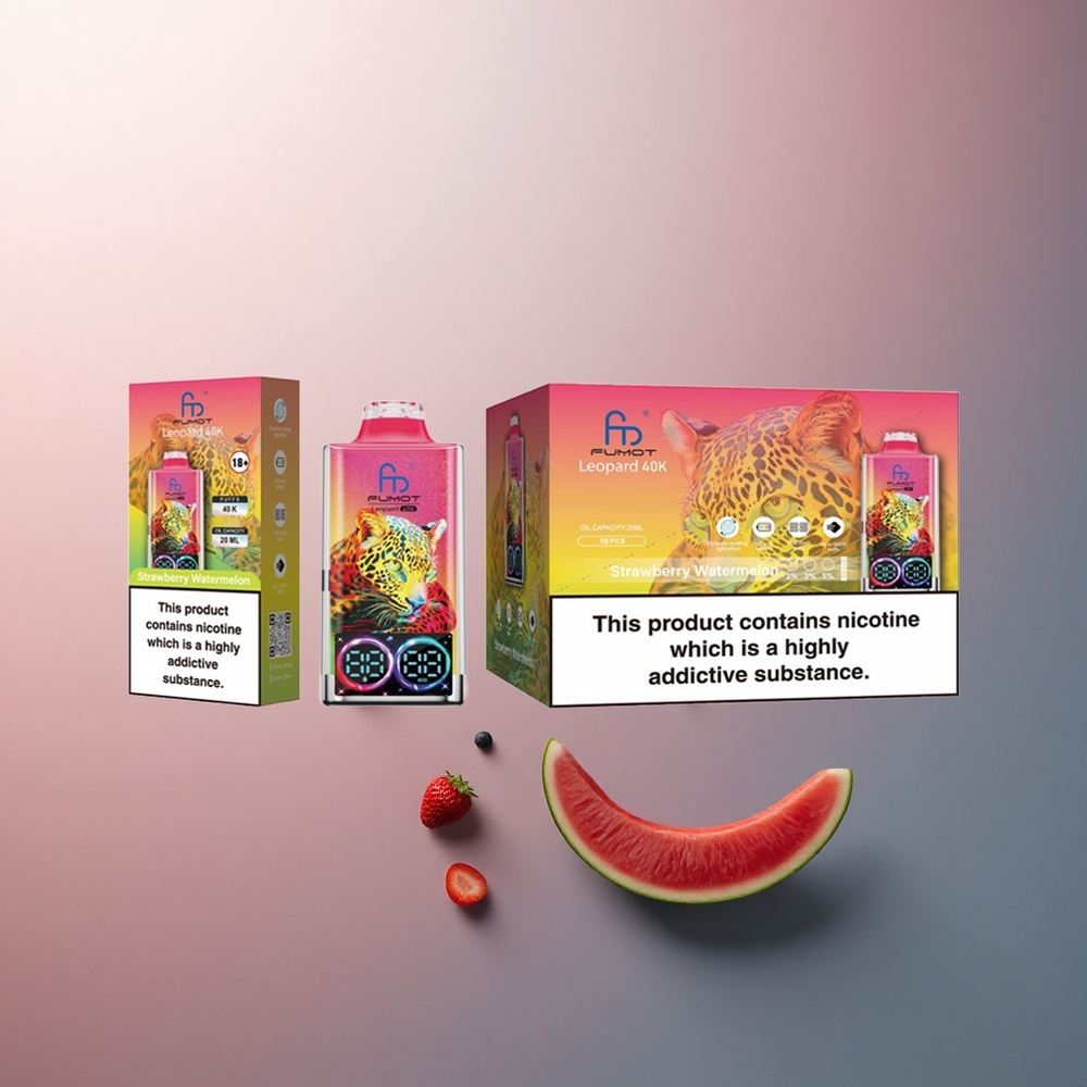 Fumot Leopard 40K Puffs Fraise Pastèque 5% Nicotine 700mAh Dual Mesh