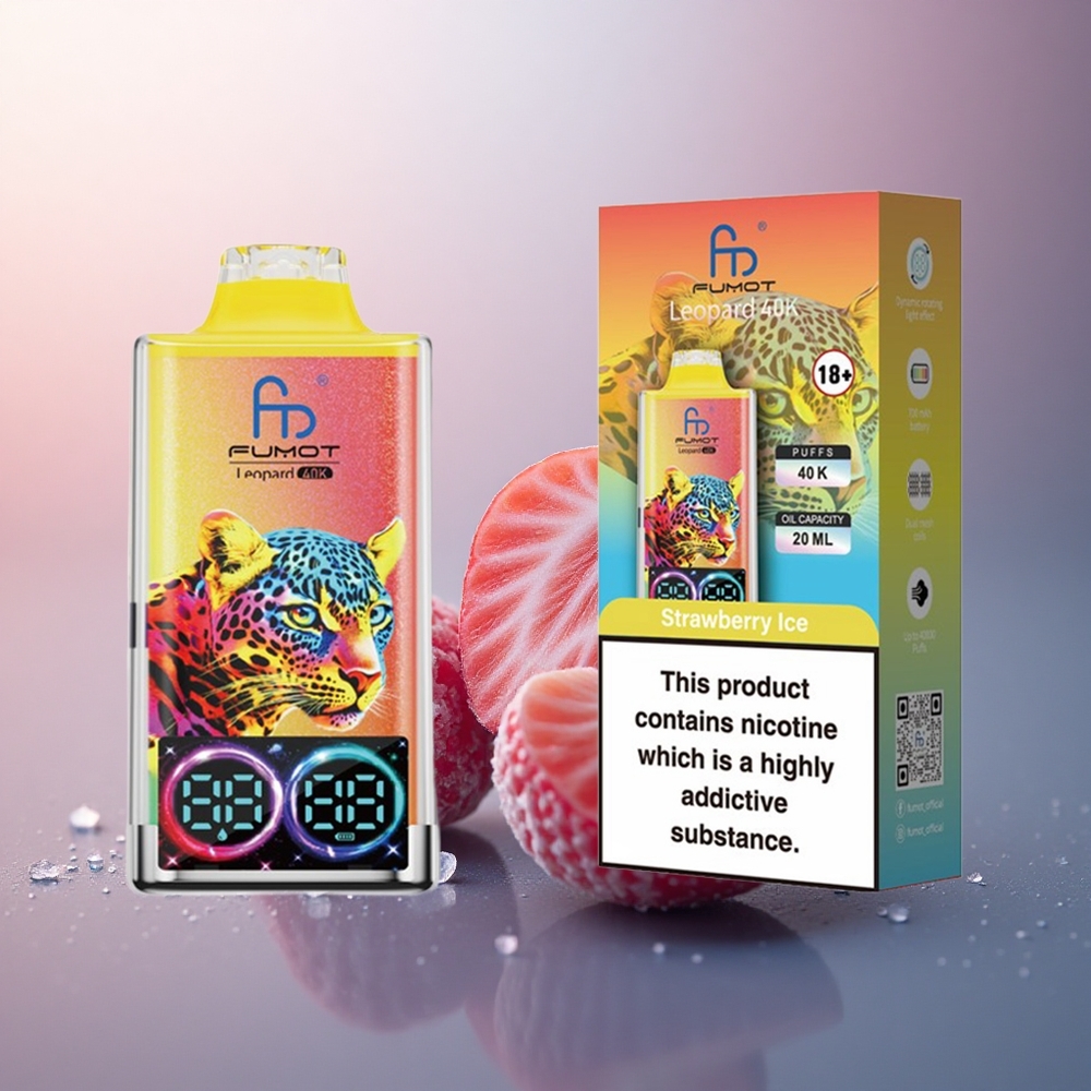 Fumot Leopard 40K Puffs Glace à la Fraise 5% Nicotine Dual Mesh 700mAh