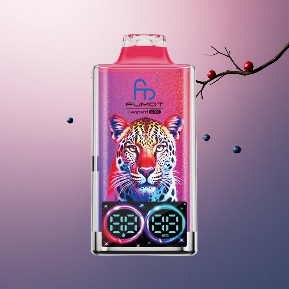 Fumot Leopard 40K Puffs Myrtille Cerise Canneberge 5% Nicotine 700mAh Dual Mesh