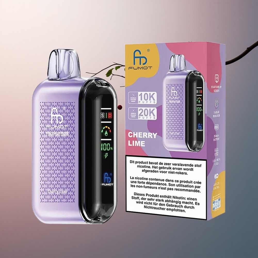 Fumot Tornado 20000 Puffs Cerise Citron Vert Dual Mesh 850mAh