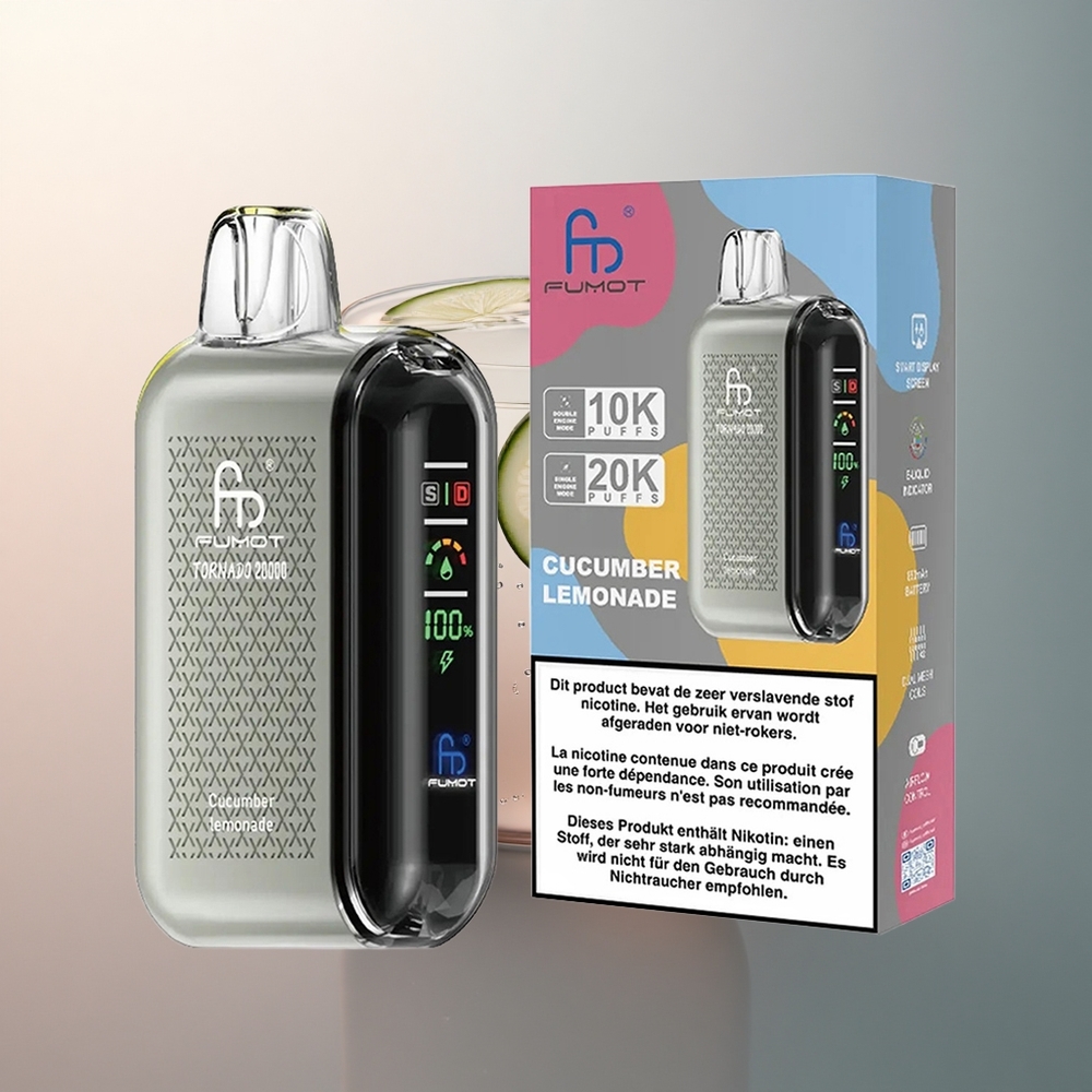 Fumot Tornado 20000 Puffs Citronnade Concombre à Double Mesh et 850mAh