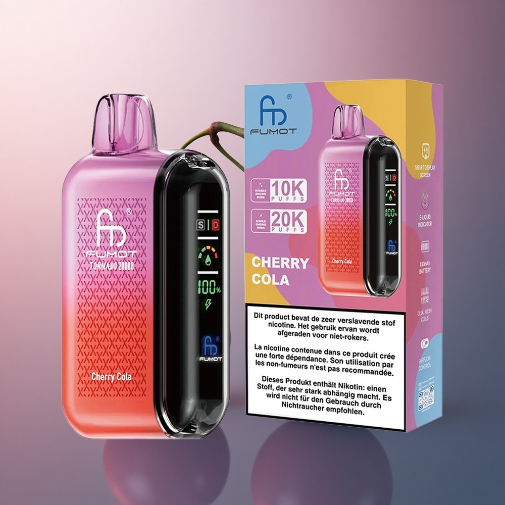 Fumot Tornado 20000 Puffs Cola Cerise Double Mesh 20ml 850mAh 2% Nicotine