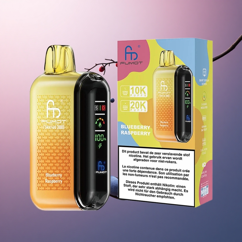 Fumot Tornado 20000 Puffs Framboise Myrtille Dual Mesh 850mAh