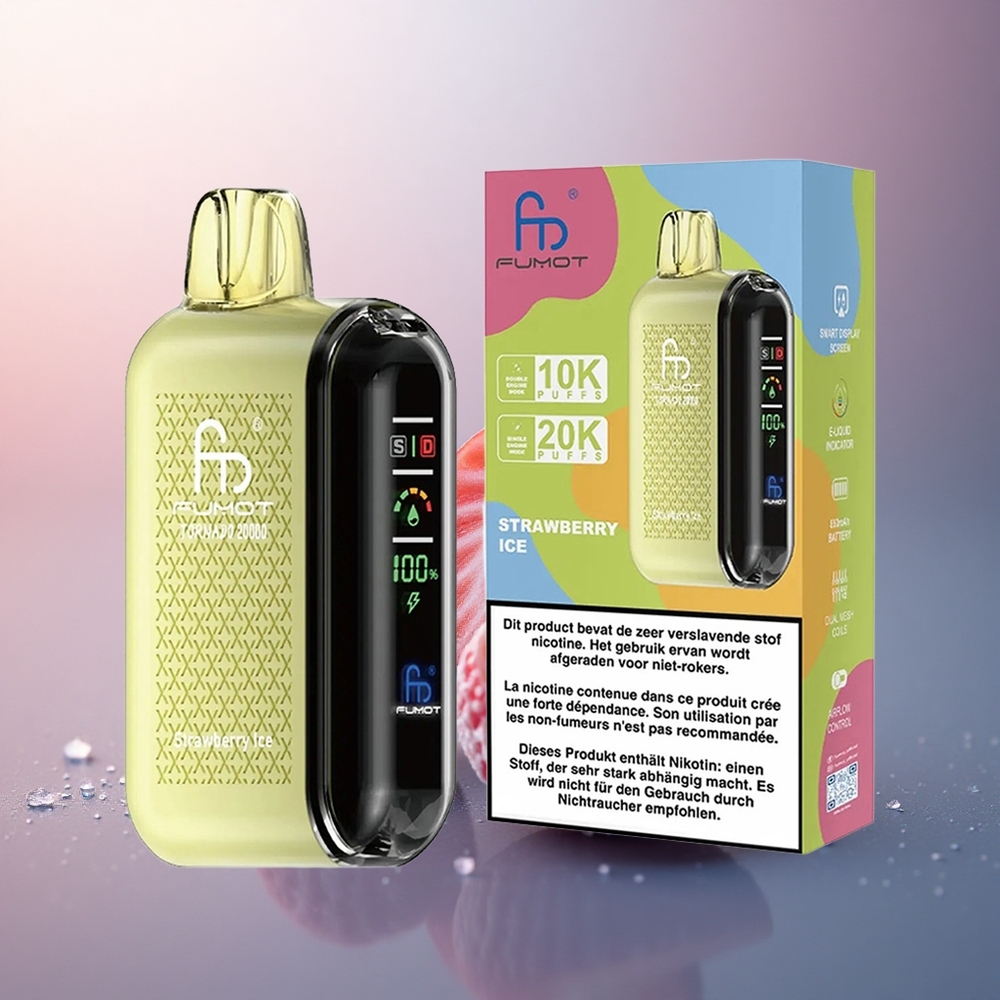 Fumot Tornado 20000 Puffs Glace à la Fraise Dual Mesh 850mAh