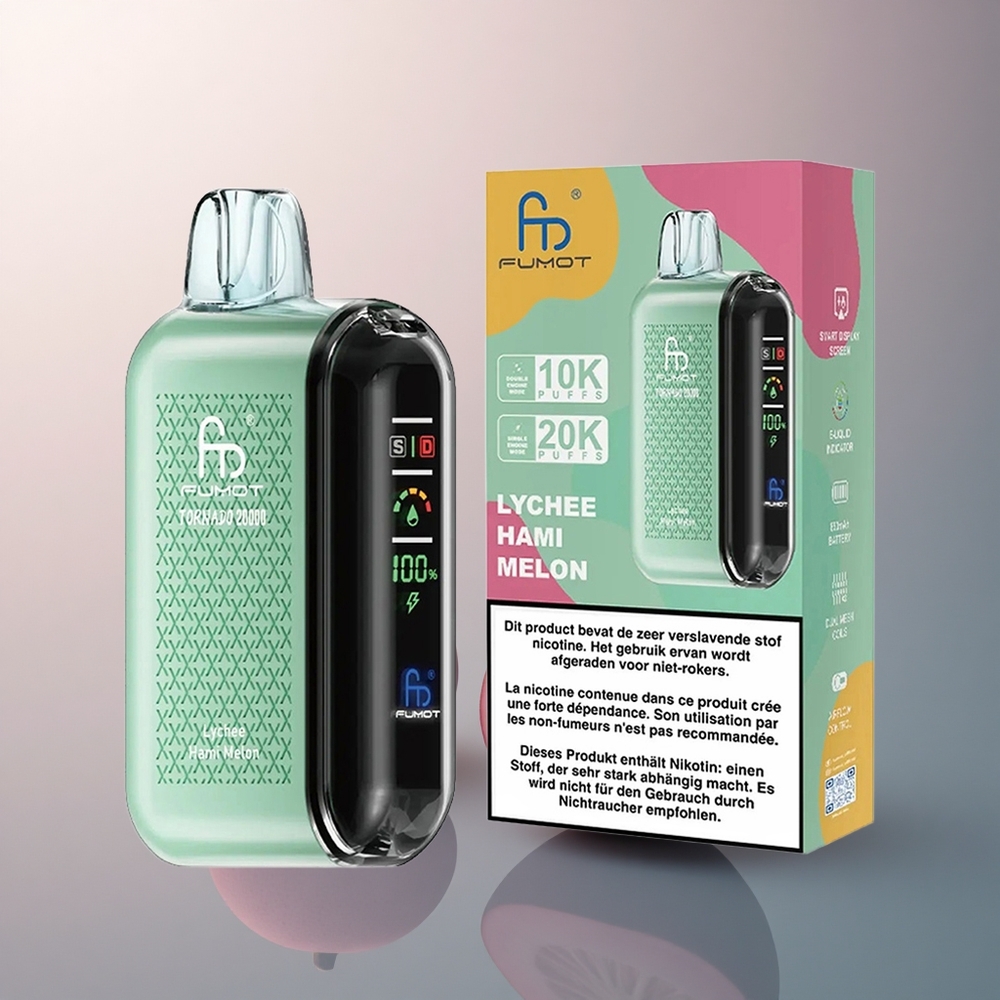 Fumot Tornado 20000 Puffs Litchi Melon Hami avec 2% de nicotine et batterie 850mAh