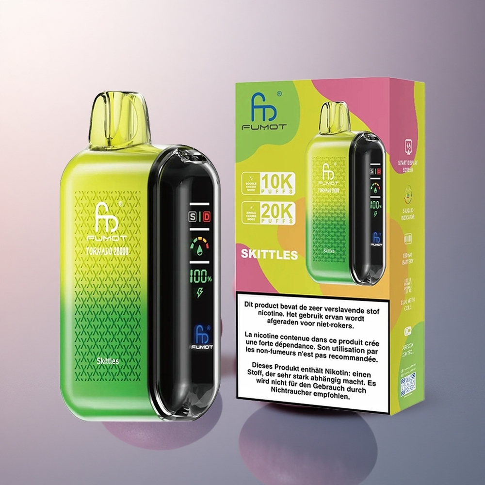 Fumot Tornado 20000 Puffs Skittles Dual Mesh Coil 20ml Batterie 850mAh