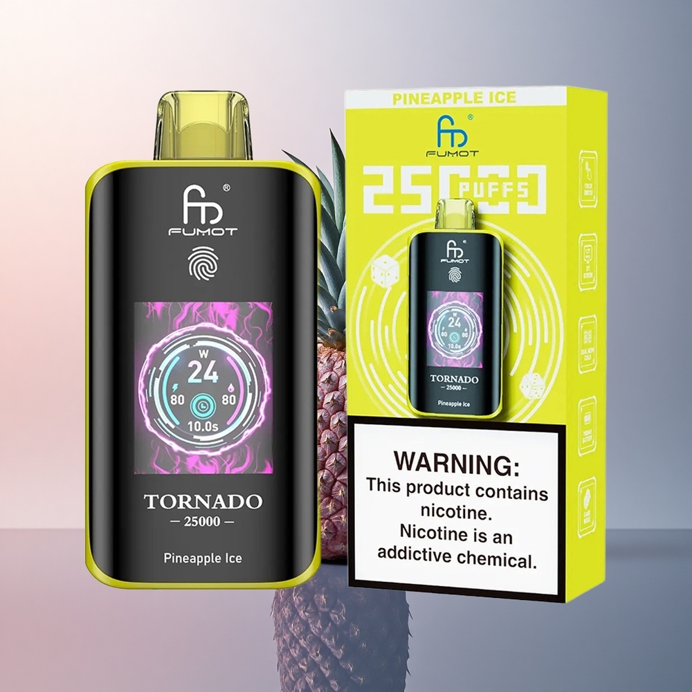Fumot Tornado 25000 Puffs Ananas Glace Écran HD 700mAh