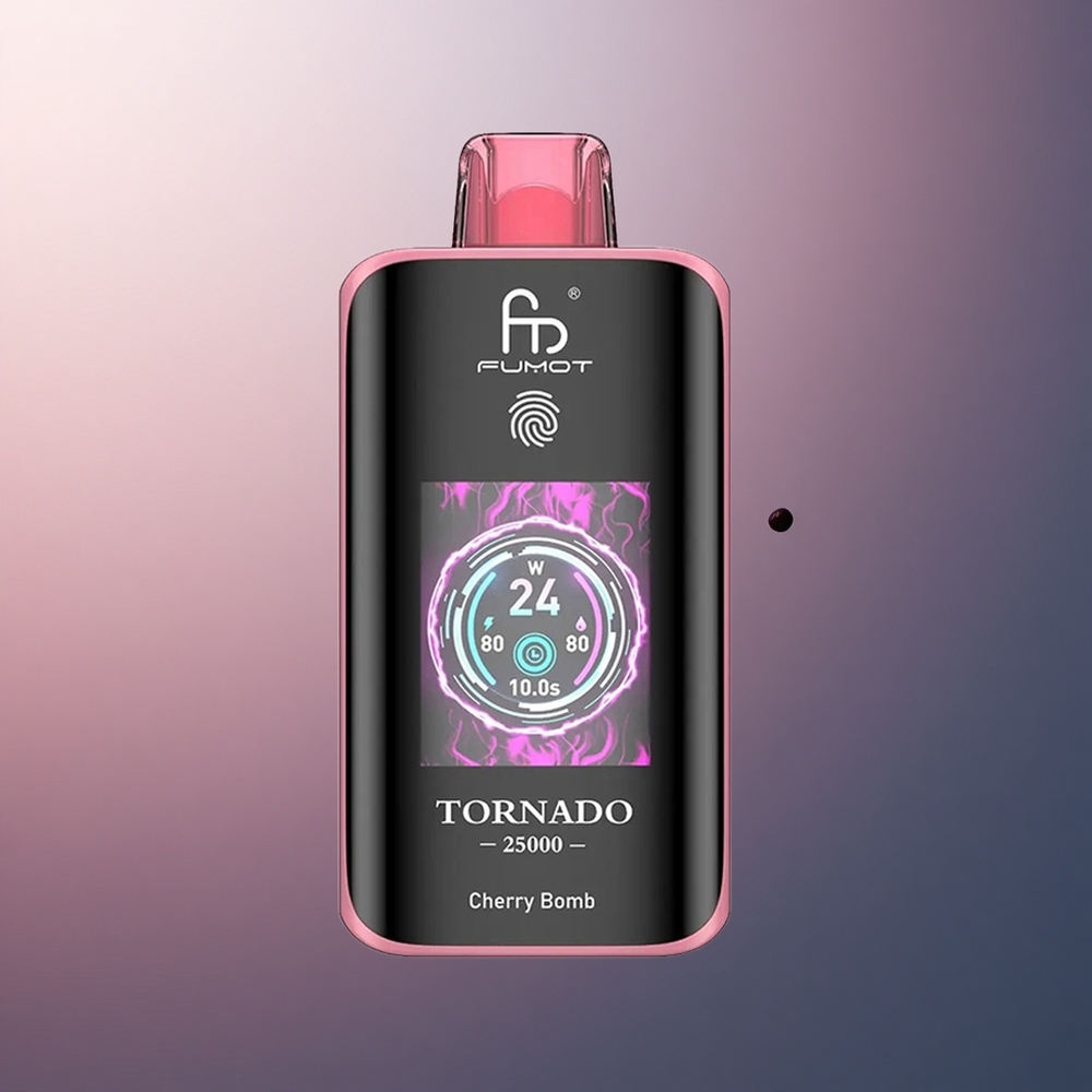 Fumot Tornado 25000 Puffs Bombe Cerise Écran HD 700mAh 20ml Nicotine