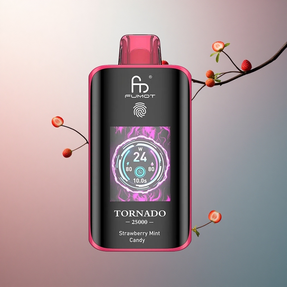 Fumot Tornado 25000 Puffs Bonbon Fraise Menthe 700mAh 20ml 5% Nicotine