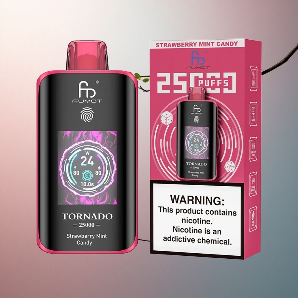Fumot Tornado 25000 Puffs Bonbon Fraise Menthe 700mAh 20ml 5% Nicotine