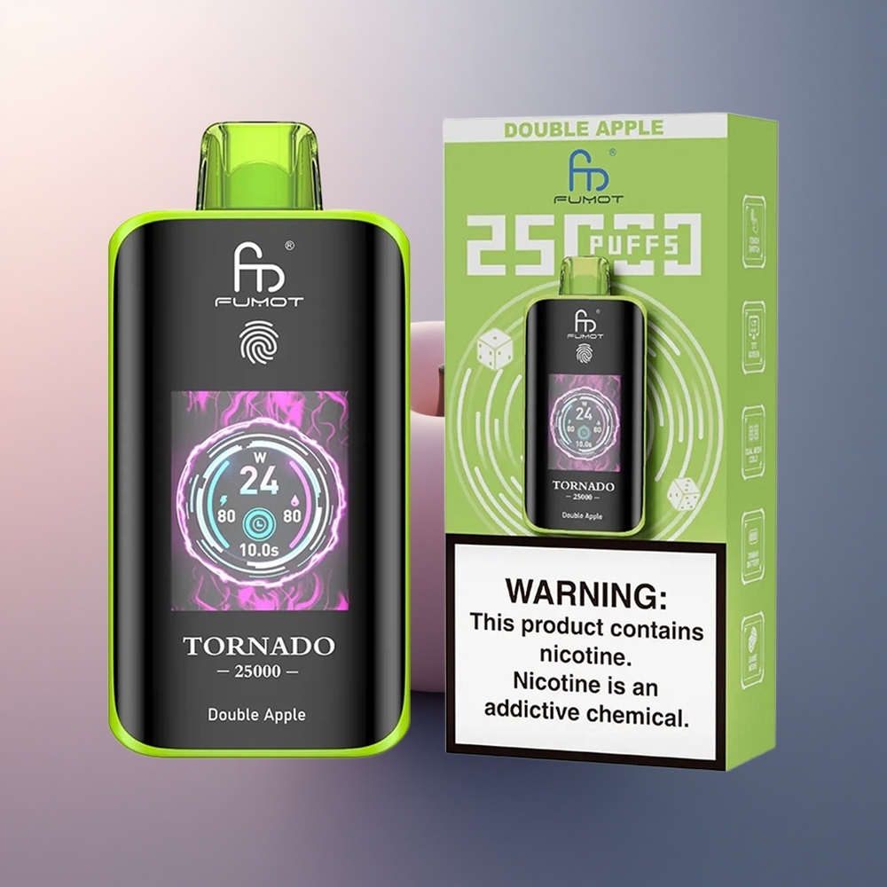 Fumot Tornado 25000 Puffs Double Pomme Écran HD 700mAh