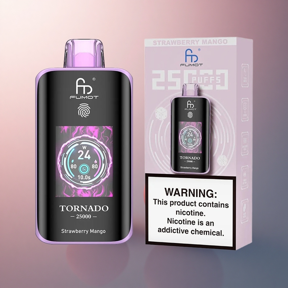Fumot Tornado 25000 Puffs Fraise Mangue HD Screen 700mAh 20ml Nicotine