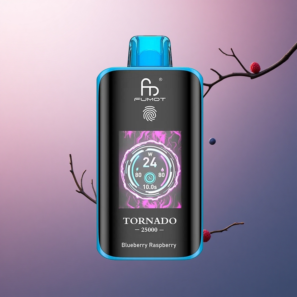 Fumot Tornado 25000 Puffs Framboise Myrtille Écran HD 700mAh