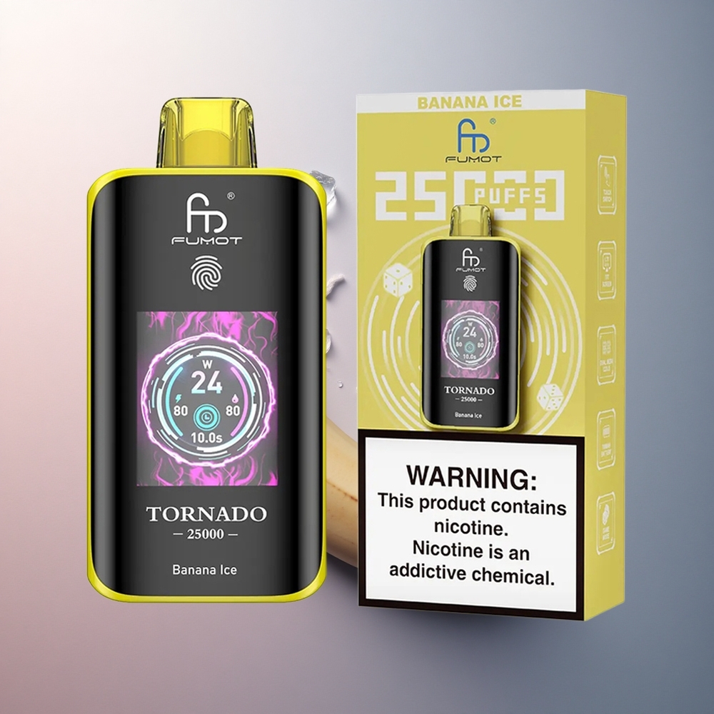 Fumot Tornado 25000 Puffs Glace Banane Écran HD 700mAh 20ml Nicotine