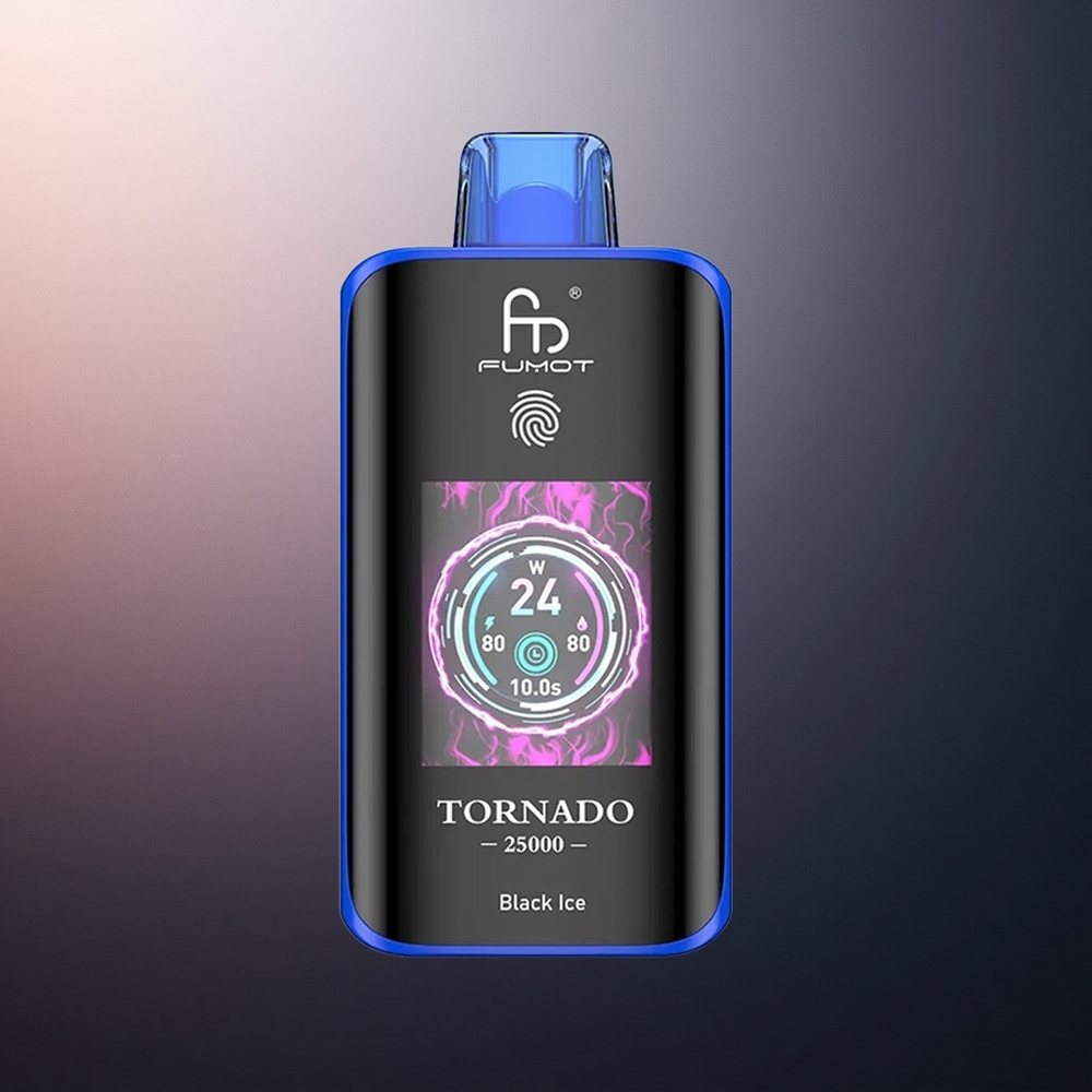 Fumot Tornado 25000 Puffs Glace Noire Écran HD 700mAh