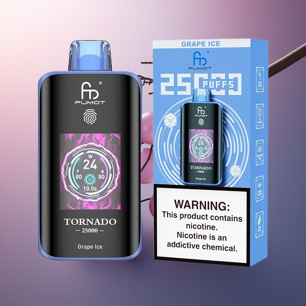 Fumot Tornado 25000 Puffs Glace de Raisin 700mAh 20ml 5% Nicotine