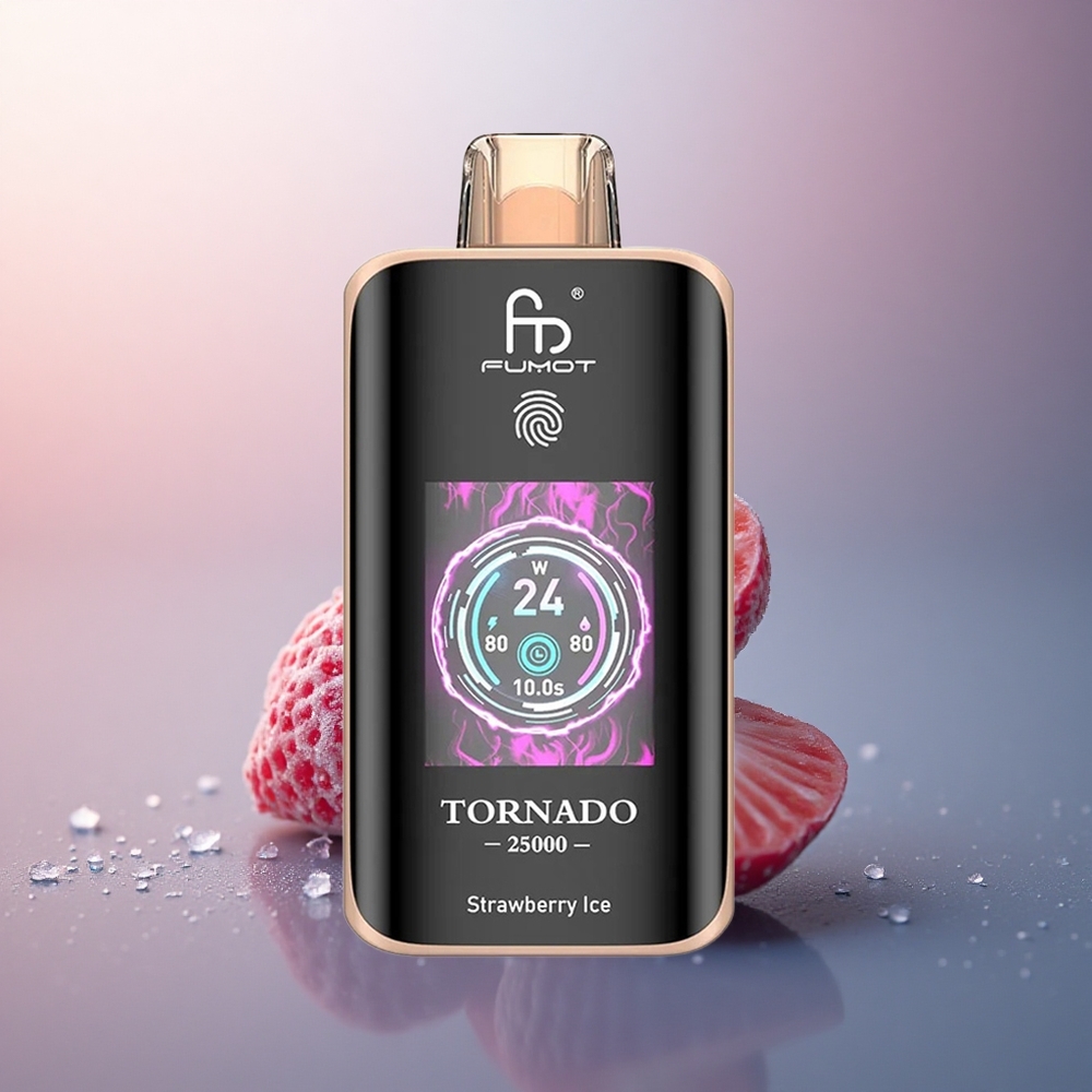 Fumot Tornado 25000 Puffs Glace à la Fraise avec Écran HD et Batterie 700mAh