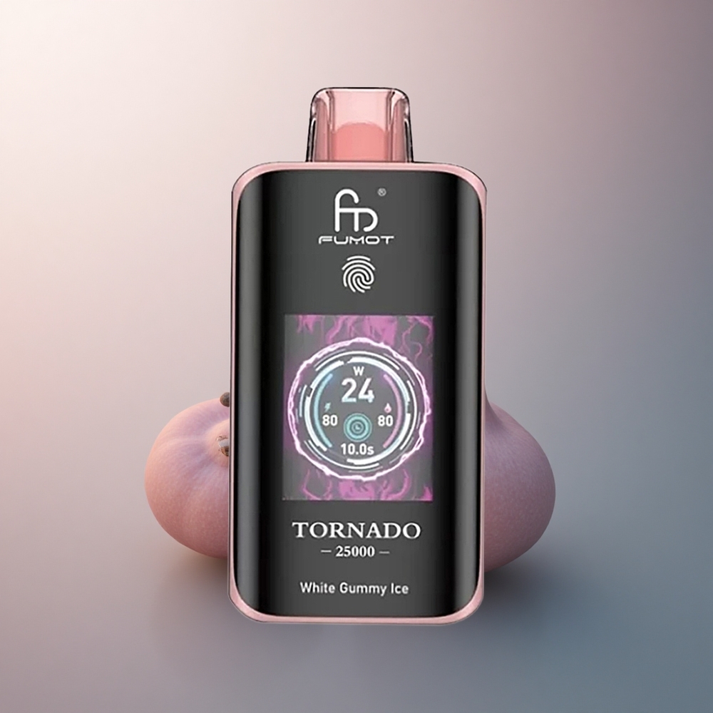 Fumot Tornado 25000 Puffs Kiwi Fruit de la Passion Goyave Écran HD 700mAh 20ml Nicotine 0/2%/3%/5%