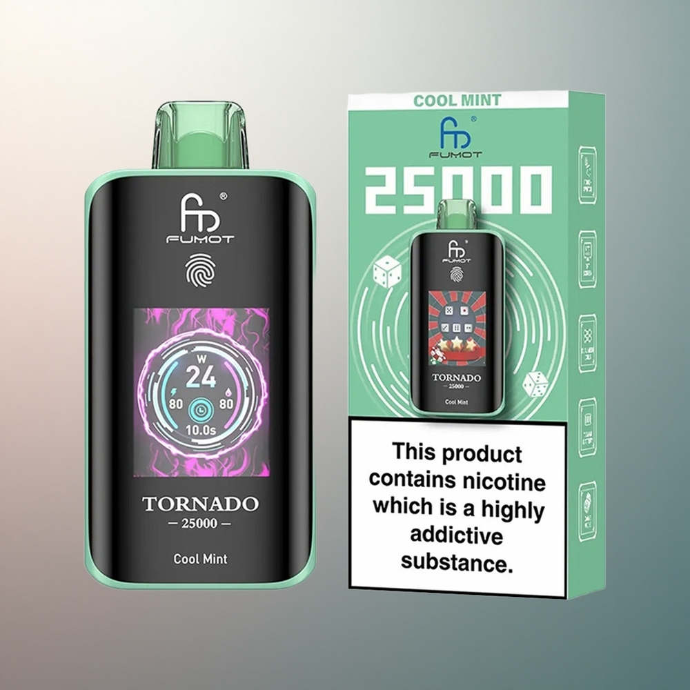 Fumot Tornado 25000 Puffs Menthe Fraîche Écran HD 700mAh 20ml Nicotine