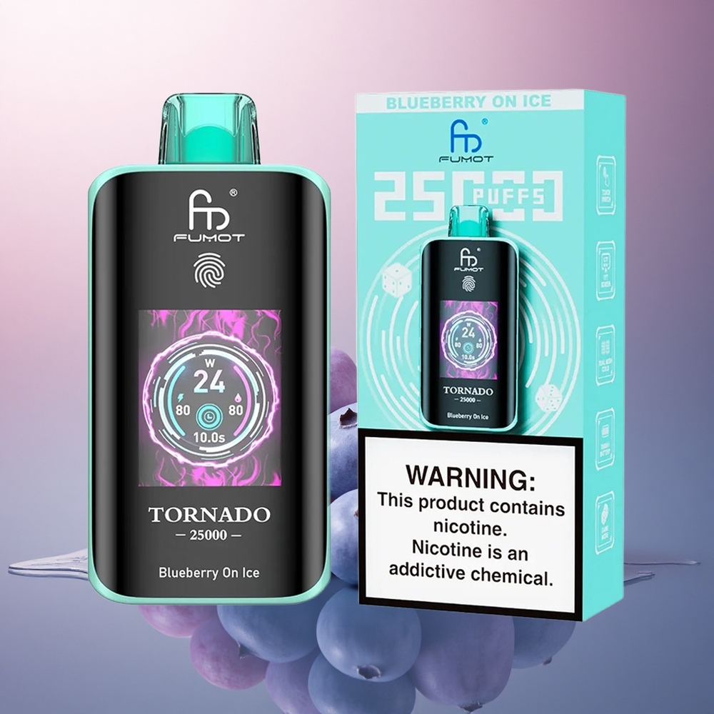Fumot Tornado 25000 Puffs Myrtille Sur Glace 700mAh 20ml 5% Nicotine