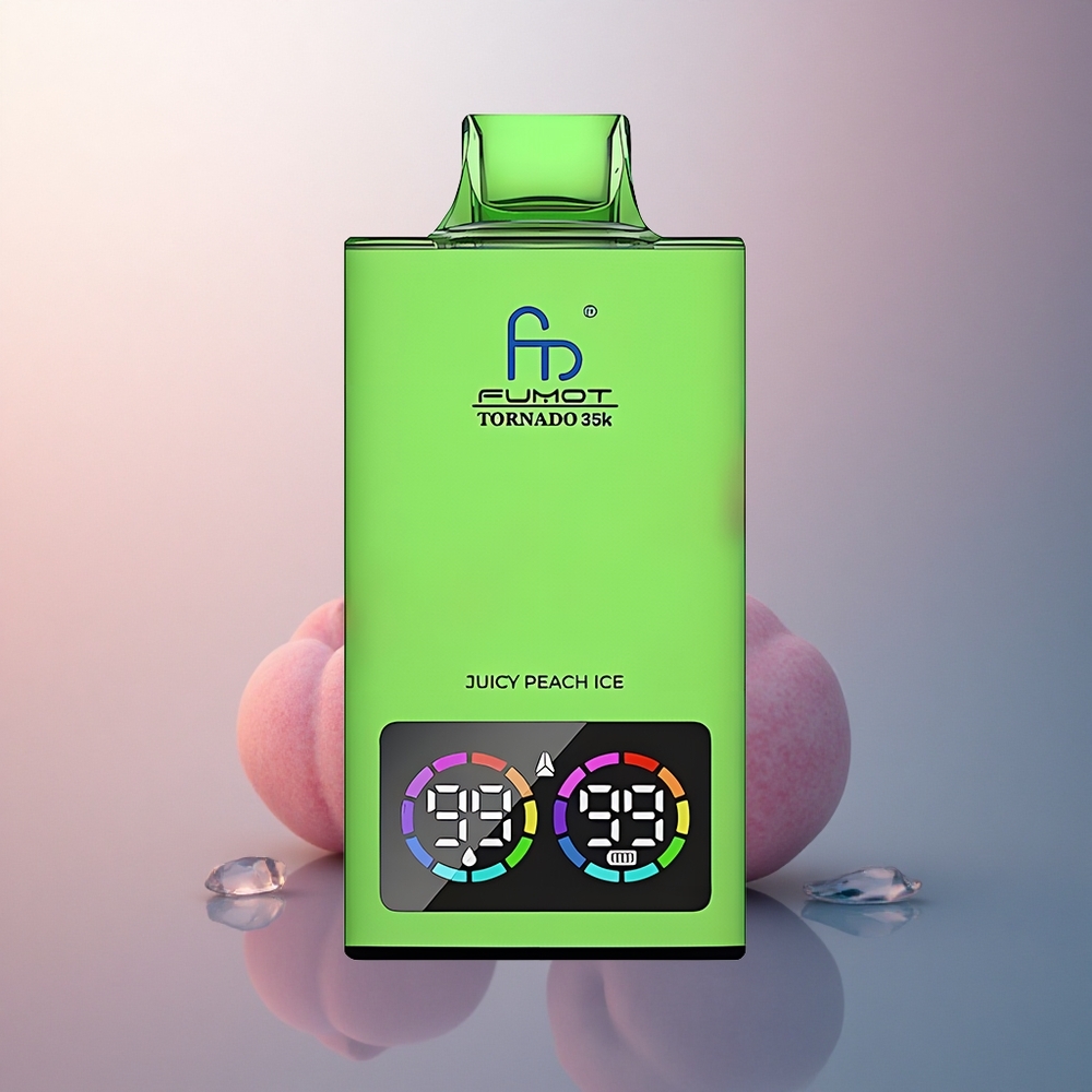 Fumot Tornado 35000 Puffs Pêche Juteuse Glacée avec Double Mesh et 700mAh