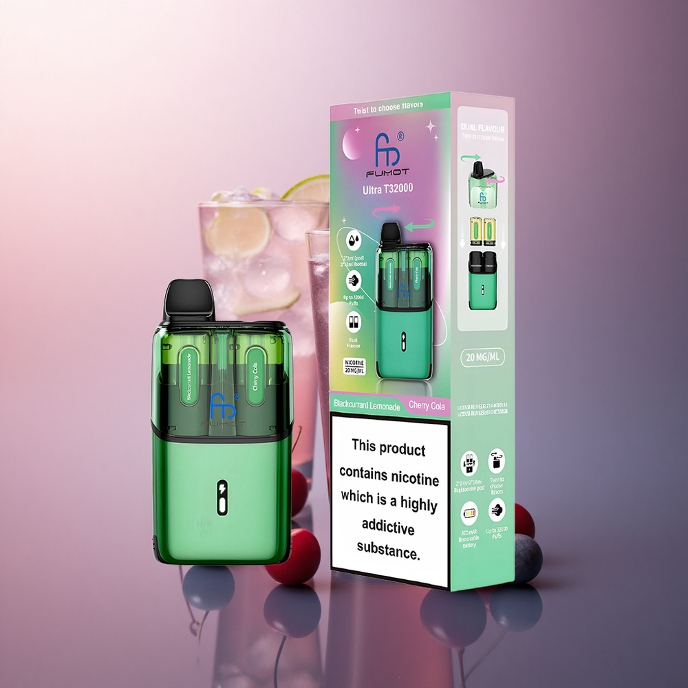 Fumot Ultra T32000 Puffs Boisson Gazeuse Cerise-Cassis avec 20mg de Nicotine et Batterie 800mAh